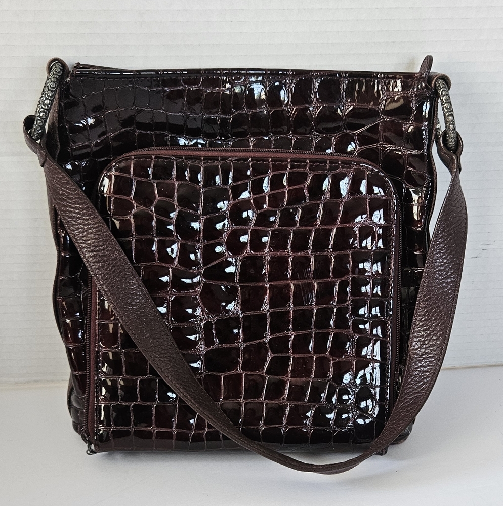 Brighton Croc Embossed Leather‎ Shoulder Bag
